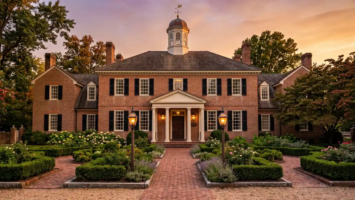 Colonial-style resort hotel with pool and family amenities near Busch Gardens Williamsburg in Virginia
