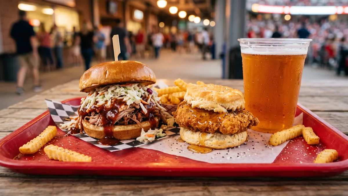 Carolina BBQ pulled pork sandwich at Bank of America Stadium