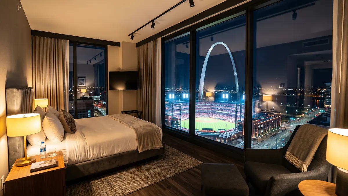 Live! by Loews hotel at Ballpark Village next to Busch Stadium