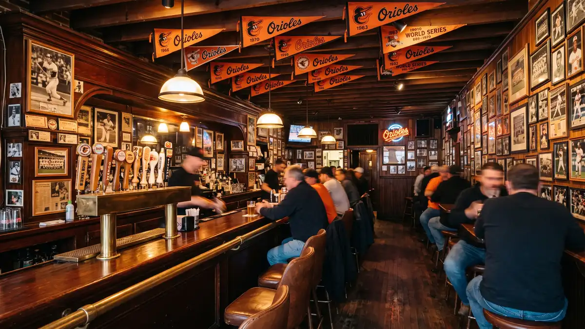 Pickles Pub pre-game atmosphere near Camden Yards in Baltimore