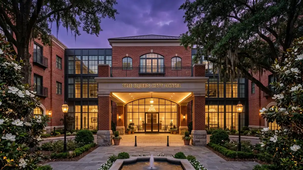 Marriott Fort Mill resort exterior with pool and upscale amenities near Carowinds Charlotte