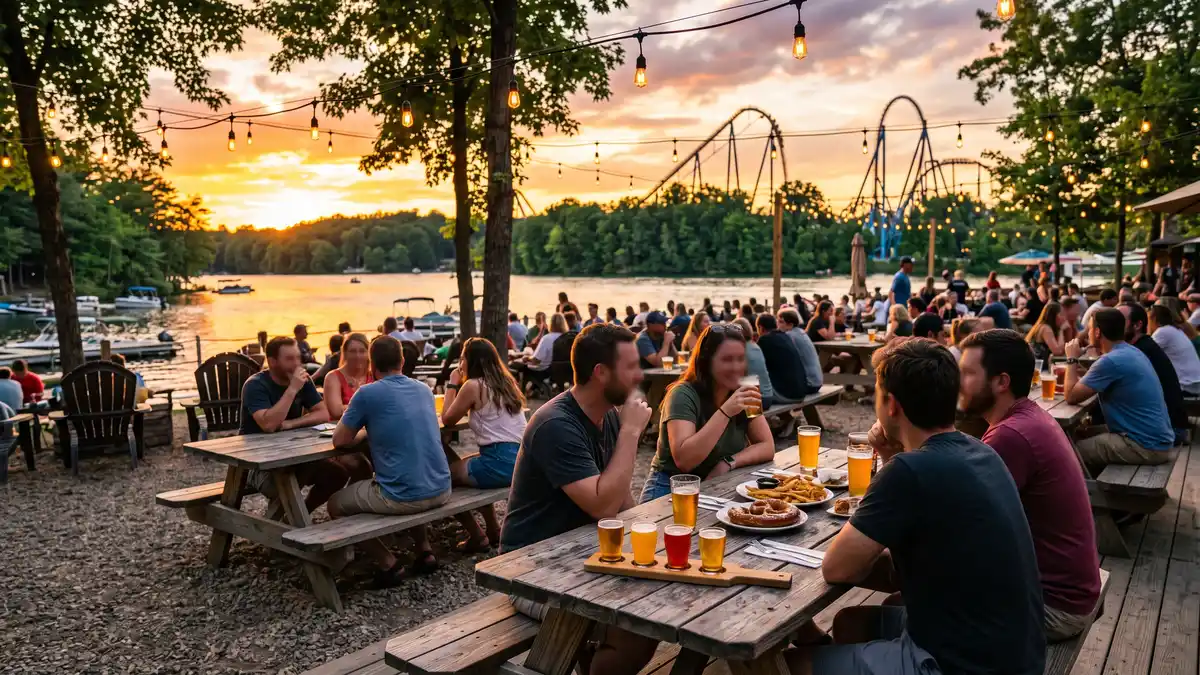 BackBeatQue barbecue restaurant with outdoor seating in Frontier Town at Cedar Point Sandusky