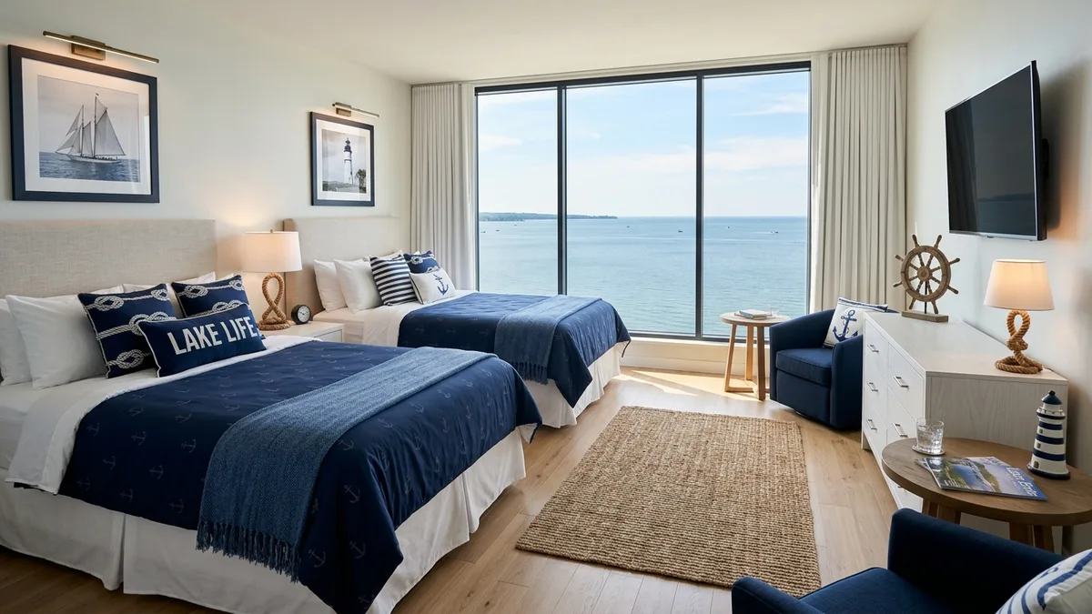 Holiday Inn Express Sandusky exterior with pool near Cedar Point and Lake Erie area