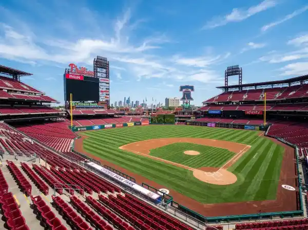Hotel lobby near Citizens Bank Park in Philadelphia