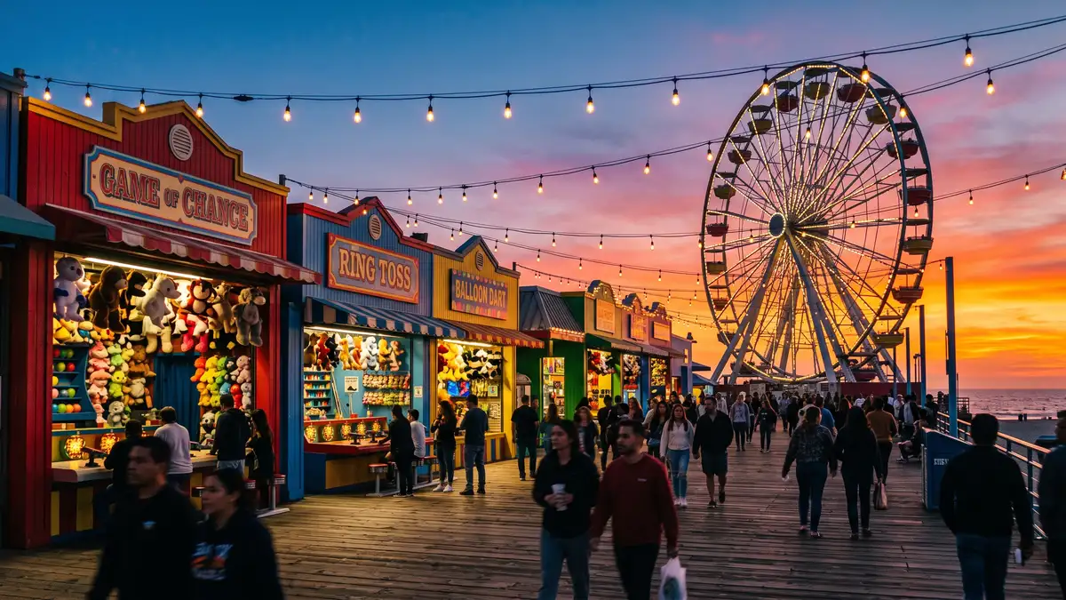 Jessie's Critter Carousel on Pixar Pier with colorful desert animal figures at Disney California Adventure