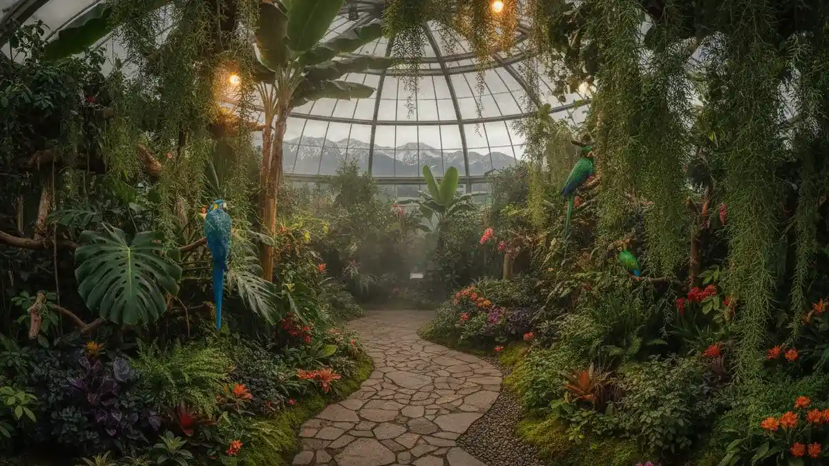 Tropical Discovery indoor rainforest building entrance at Denver Zoo Colorado