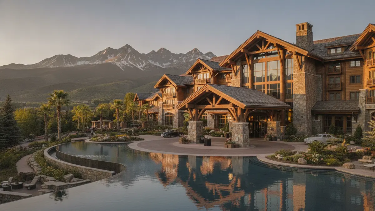 The Ritz-Carlton Denver luxury hotel exterior with mountain views