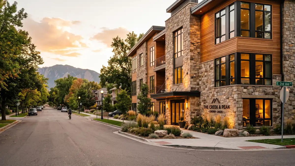 Hotel Clio luxury boutique hotel exterior in Cherry Creek near Denver Zoo Colorado