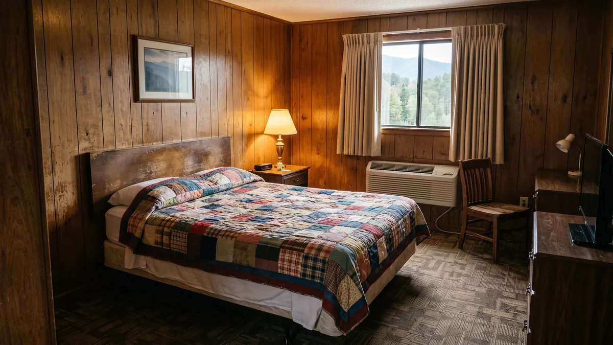 Econo Lodge Pigeon Forge exterior with parking and basic family rooms near Dollywood and the Smoky Mountains