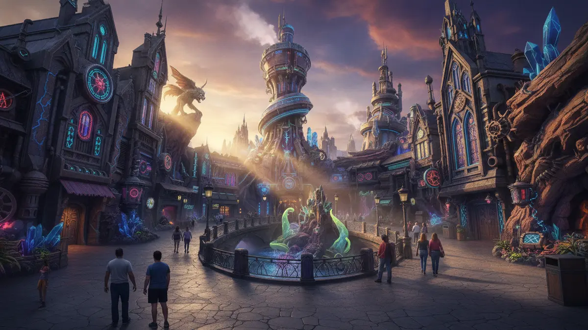 Dark Universe classic monsters themed world with gothic architecture at Universal Epic Universe Orlando