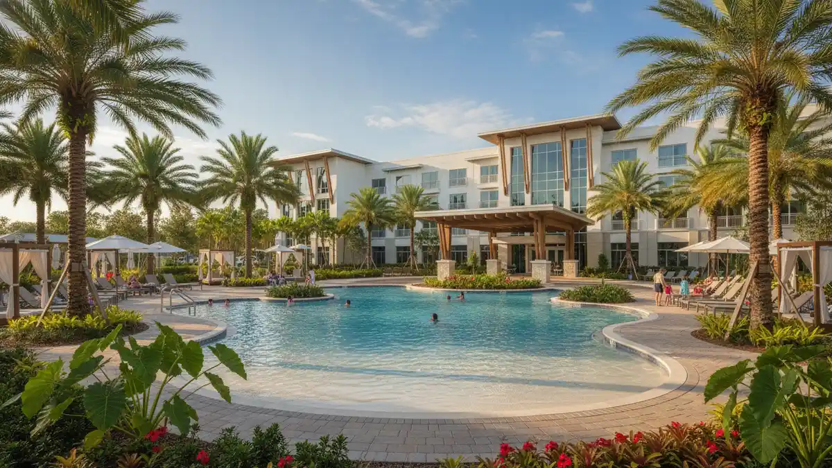 Universal Terra Luna Resort hotel near Epic Universe with pool and dining in Orlando Florida