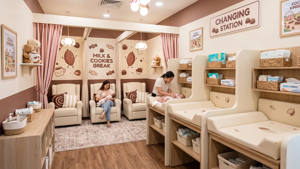 Baby Care Station entrance near Carousel Circle toddler ride area at Hersheypark Hershey Pennsylvania