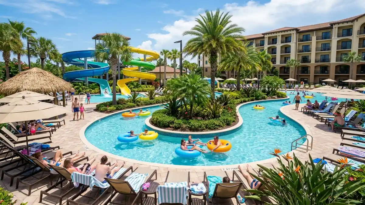 Loews Sapphire Falls Resort Caribbean pool with waterfall at Universal Orlando Resort