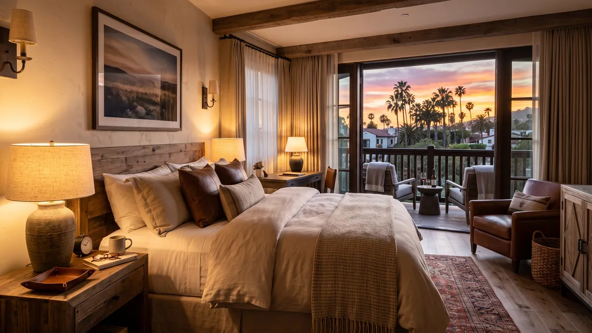Hyatt Regency Orange County resort pool with palm trees and family amenities near Knott's Berry Farm