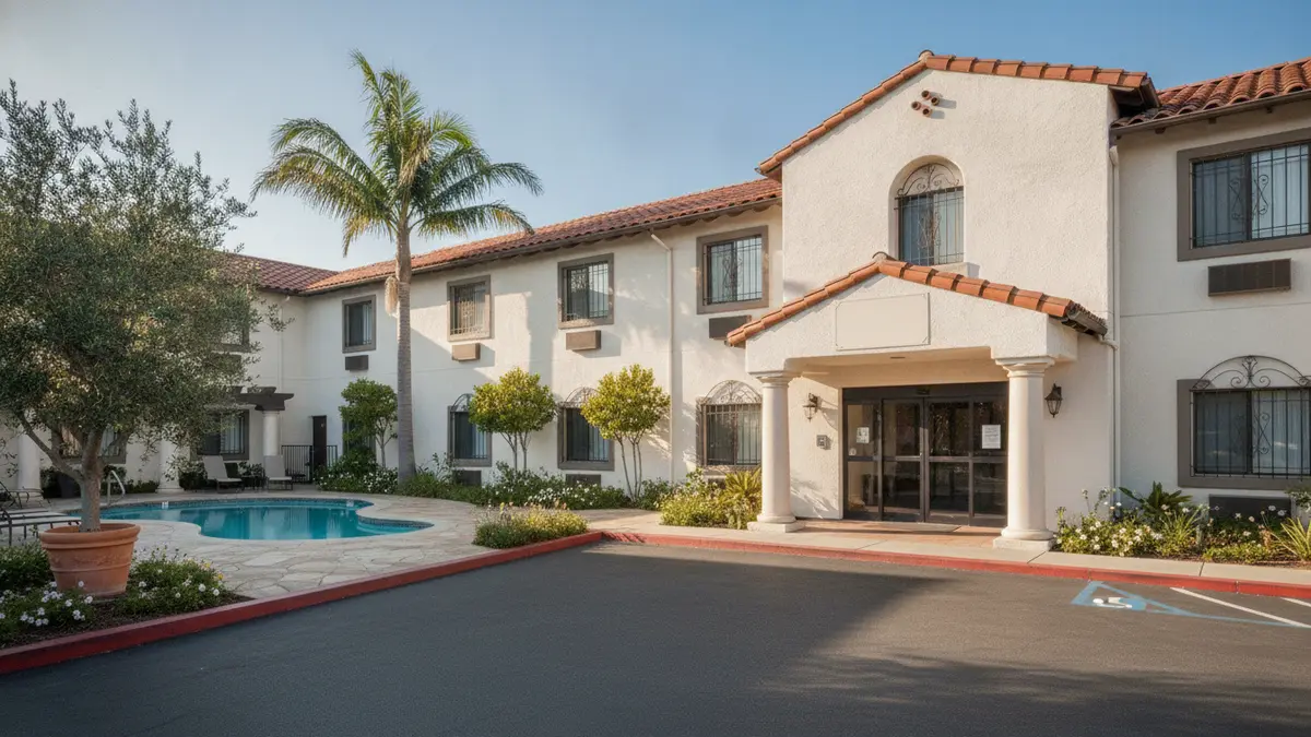 Motel 6 Carlsbad exterior with affordable rooms and parking near LEGOLAND California