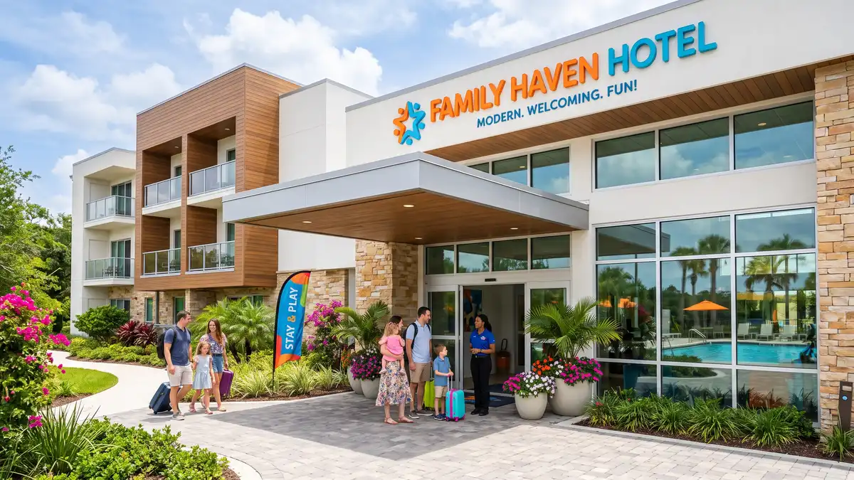 Hampton Inn Winter Haven exterior with outdoor pool and family amenities near LEGOLAND Florida
