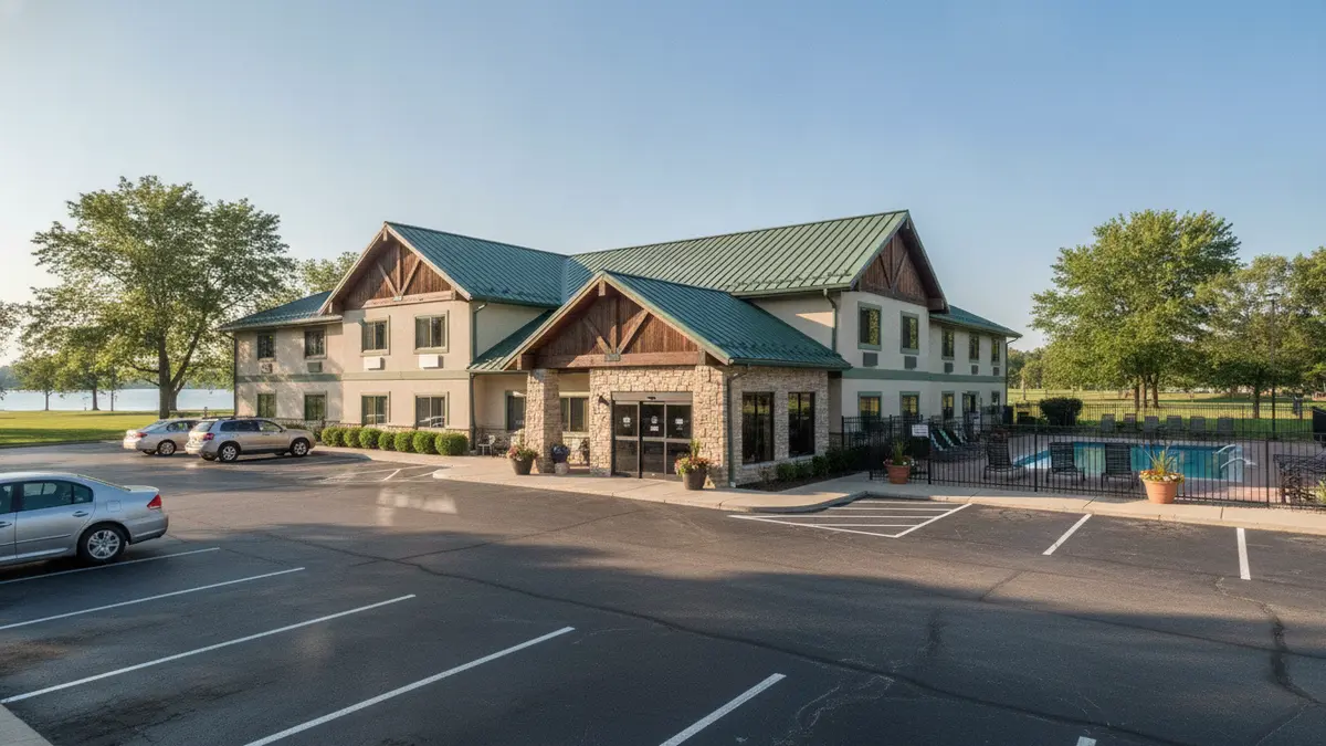 Chicago hotel exterior with affordable rooms and CTA access near Lincoln Park Zoo