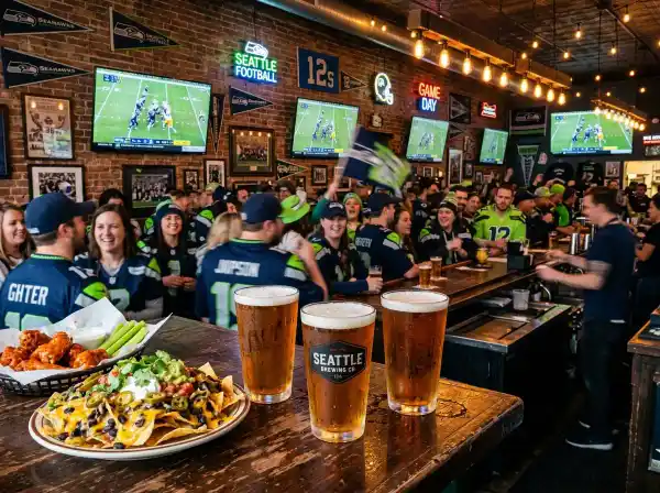 Craft beer and pub food at a sports bar near Lumen Field Seattle