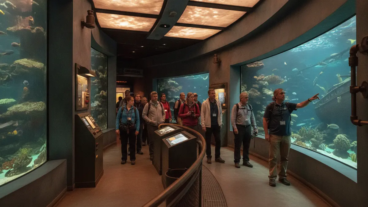 Children touching sea creatures at Living Seashore exhibit at National Aquarium Baltimore Inner Harbor