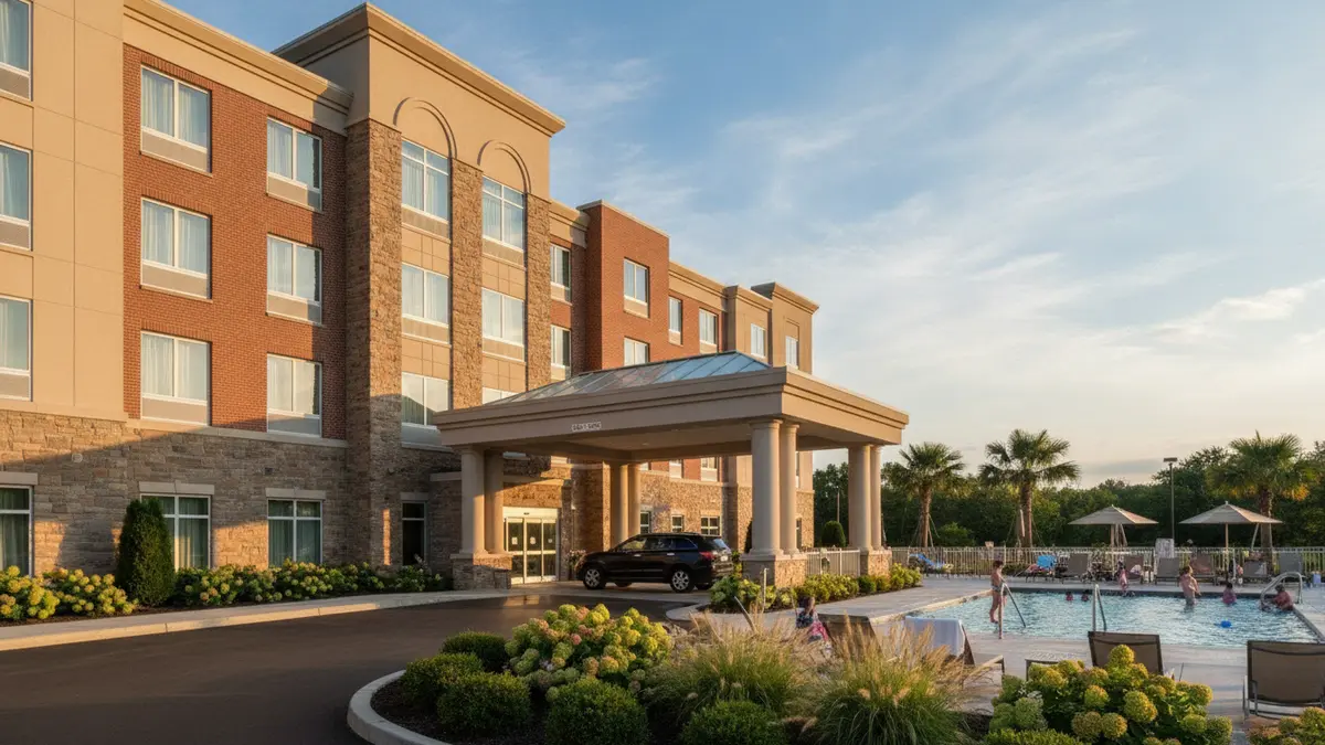 Holiday Inn Inner Harbor Baltimore hotel exterior with pool and family amenities near National Aquarium