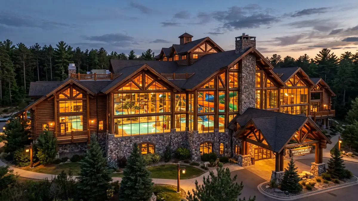 Wisconsin Dells resort hotels and waterparks near Noah's Ark Water Park with pools and family amenities
