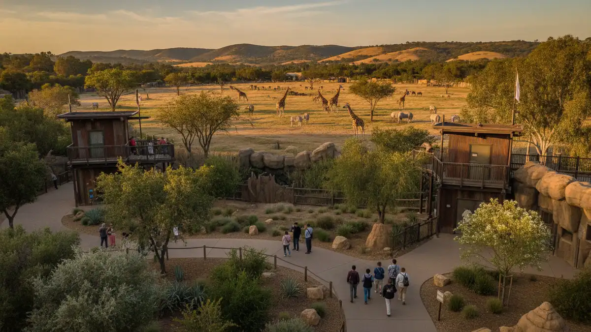 Walkabout Australia kangaroo walkthrough with red earth paths at San Diego Zoo Safari Park
