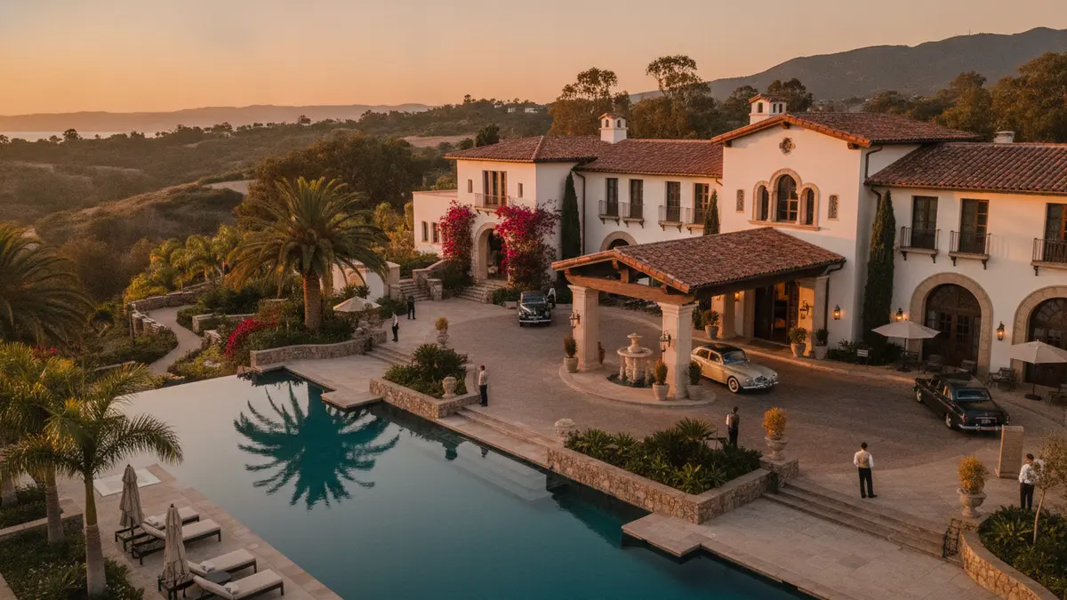 Rancho Bernardo Inn luxury resort exterior with golf course and mountain views near Safari Park Escondido