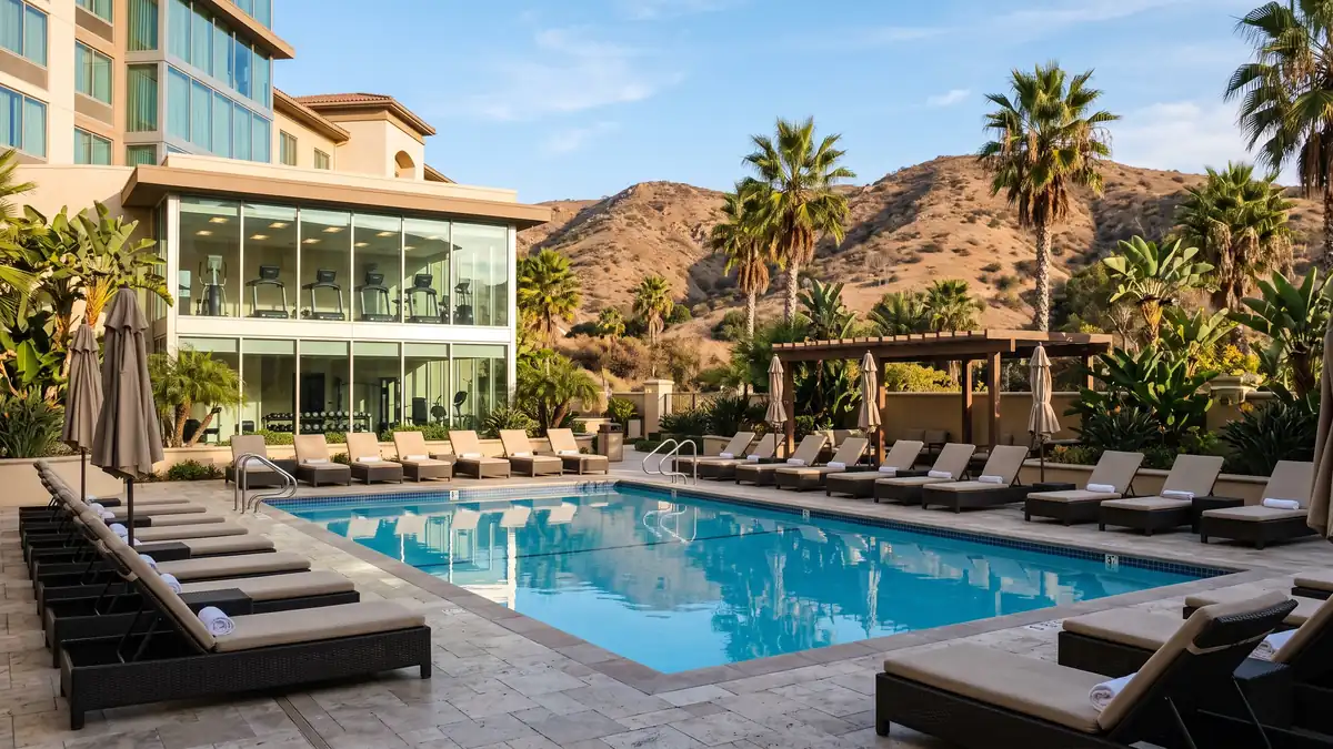 Best Western Plus Bayside Inn exterior with harbor views and outdoor pool near San Diego Zoo