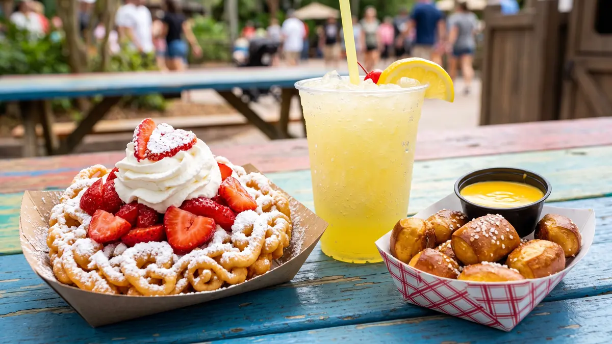 Ice cream sundae with colorful sprinkles at a treat cart in SeaWorld Orlando