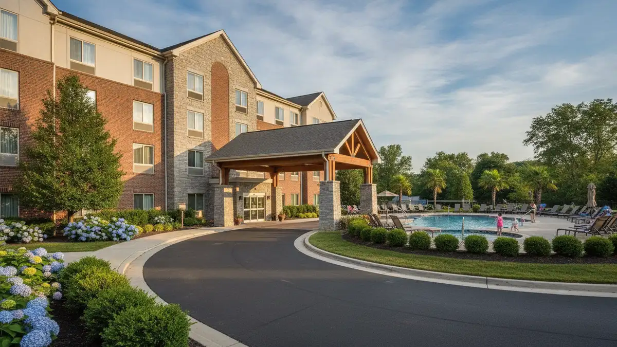 Hampton Inn Philadelphia Langhorne exterior with free breakfast and pool near Sesame Place Pennsylvania
