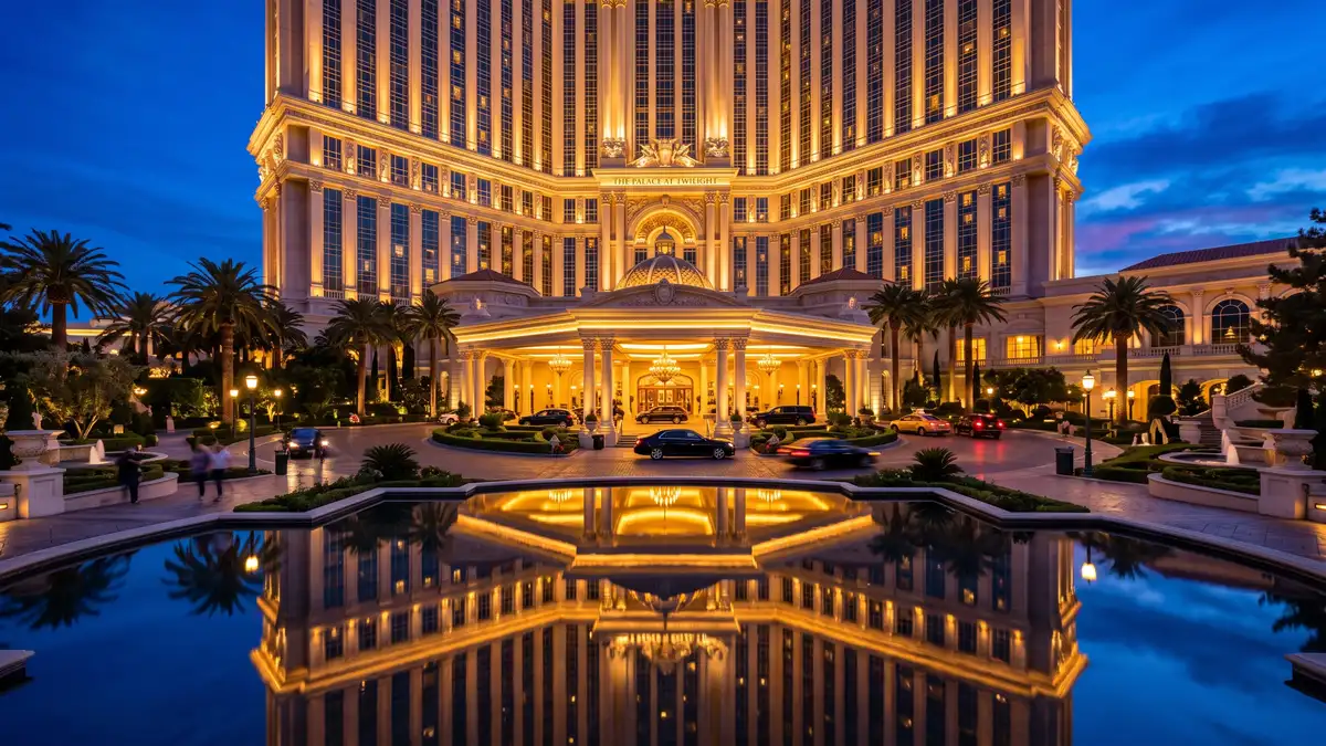 The Venetian Resort and Palazzo towers with the Sphere visible in the background