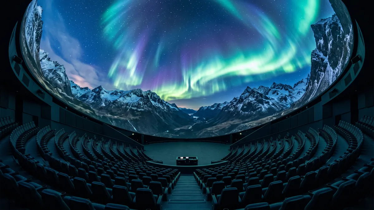 Inside the Sphere Las Vegas showing the immersive 16K wraparound LED display during a show