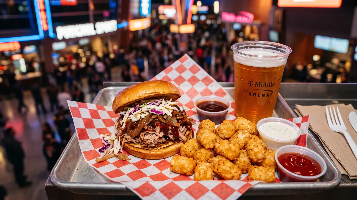 Food and drink options at The Park entertainment district near T-Mobile Arena Las Vegas