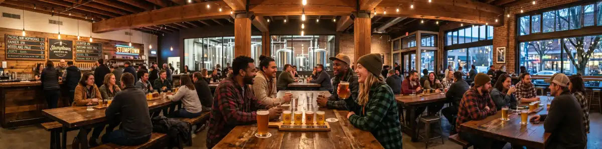 Pioneer Square Seattle bar and restaurant scene with outdoor seating and craft beer