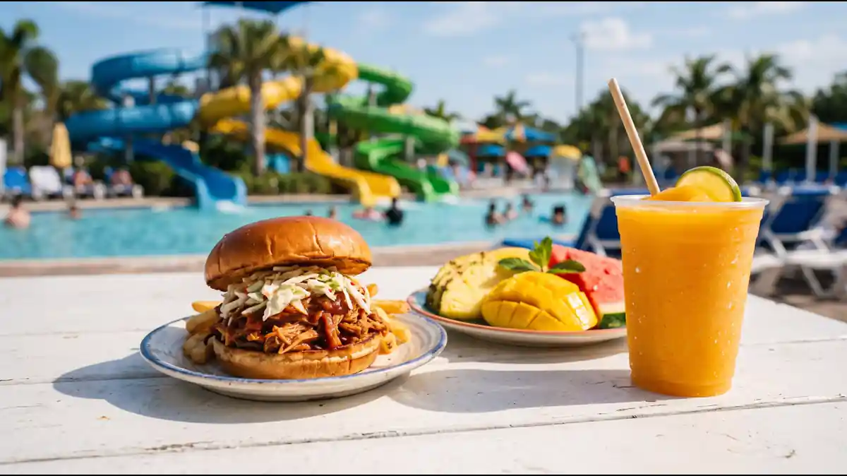 Six-foot waves crashing in the Typhoon Lagoon Surf Pool the largest wave pool in North America