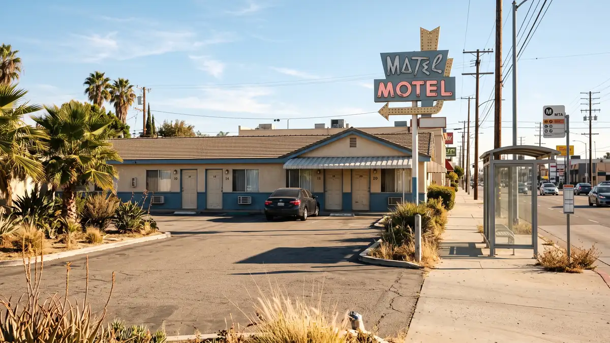 Colony Inn Burbank exterior with colorful signage near Universal Studios Hollywood area