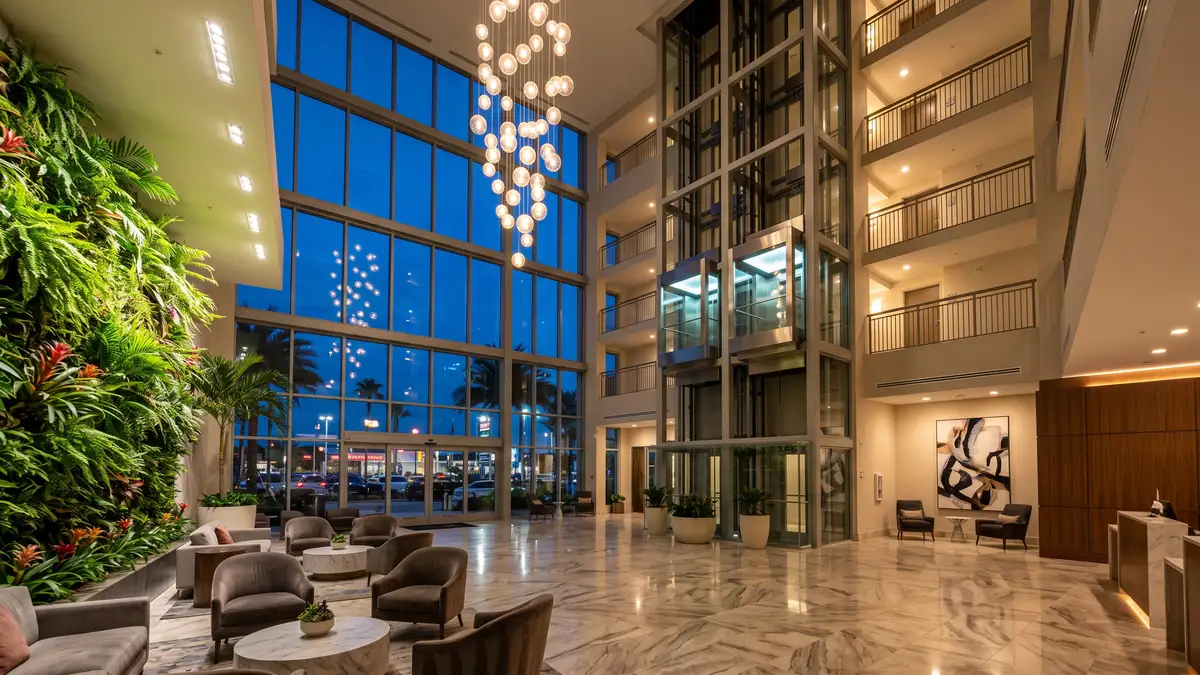 Universal's Aventura Hotel modern tower hotel with rooftop bar near Volcano Bay Orlando