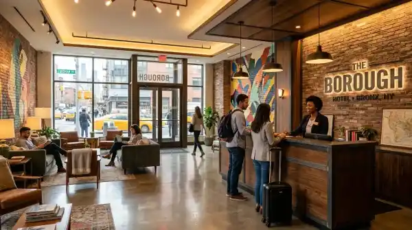 Hotel lobby near Yankee Stadium in the Bronx
